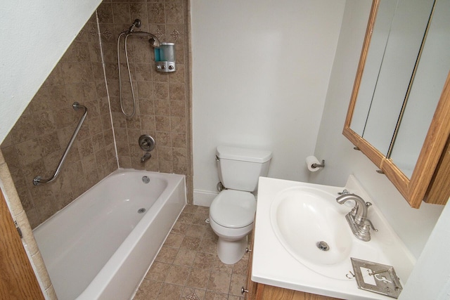 3213 Decoursey Ave, Covington, KY 41015 - bathroom with toilet, shower / bath combination, vanity, and tile patterned flooring
