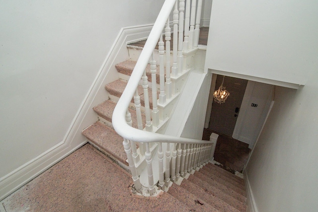 3213 Decoursey Ave, Covington, KY 41015 - stairway with a chandelier