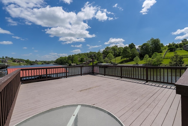 335 Fernwood Dr, Williamstown, KY 41097 - wooden deck featuring a water view