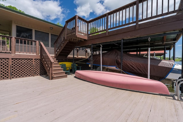335 Fernwood Dr, Williamstown, KY 41097 - dock area with stairway and a wooden deck
