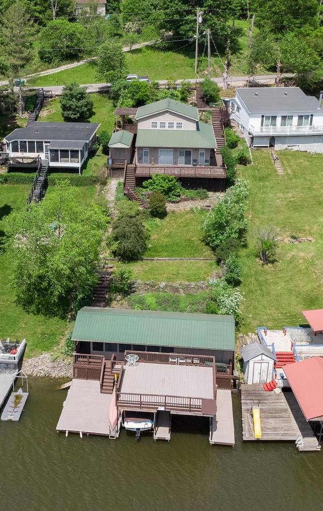 335 Fernwood Dr, Williamstown, KY 41097 - aerial view of property and surrounding area featuring a large body of water
