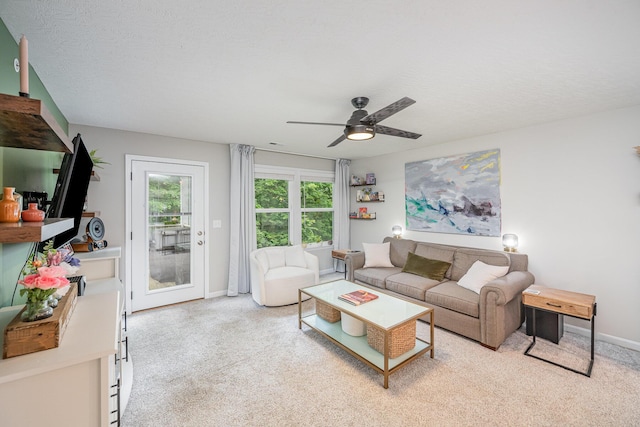 2263 Piazza Rdg, Covington, KY 41017 - carpeted living room featuring a ceiling fan and baseboards