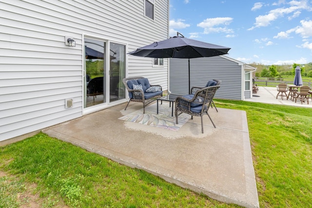 view of patio / terrace with an outdoor hangout area