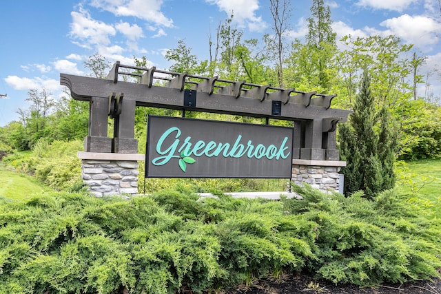 view of community sign