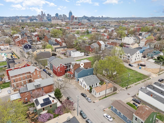 1102 Lee St, Covington, KY 41011 - aerial perspective of suburban area with a skyline view