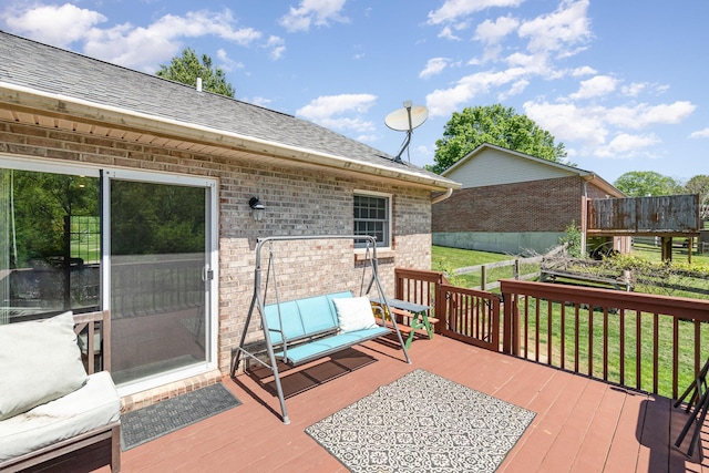 37 Pinhook Pl, Crittenden, KY 41030 - wooden terrace with a yard