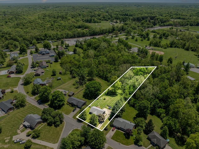 37 Pinhook Pl, Crittenden, KY 41030 - aerial view of property and surrounding area featuring a heavily wooded area and property boundaries highlighted