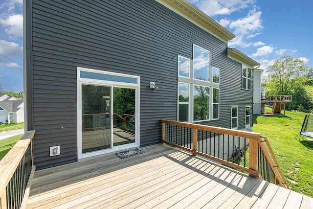 deck with a yard