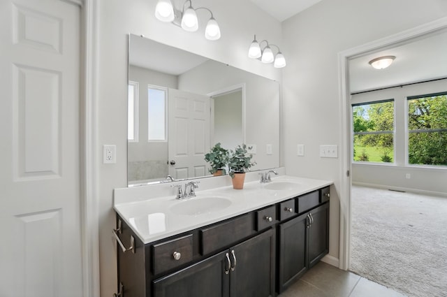 8042 Arcadia Blvd, Alexandria, KY 41001 - bathroom with double vanity, tile patterned flooring, and baseboards