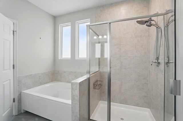 8042 Arcadia Blvd, Alexandria, KY 41001 - bathroom featuring a shower stall, a garden tub, and tile patterned floors