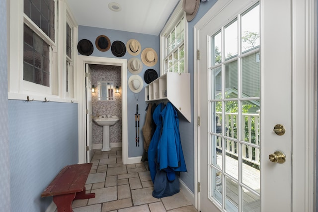 69 Linden Ave, Fort Thomas, KY 41075 - doorway featuring plenty of natural light, baseboards, and a sink