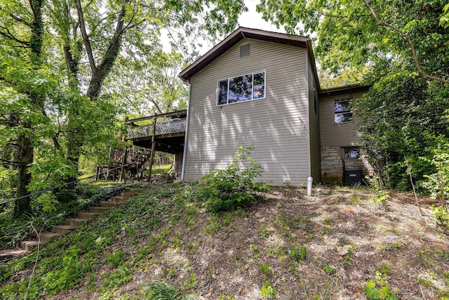 407 Electric Ave, Southgate, KY 41071 - view of property exterior featuring stairway and a deck