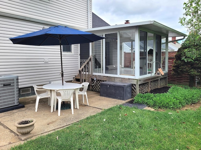 107 Timberlake Ave, Erlanger, KY 41018 - view of patio / terrace with a sunroom and central AC unit