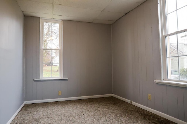 408 Florence Ct, Elsmere, KY 41018 - unfurnished room featuring carpet floors, a paneled ceiling, and baseboards
