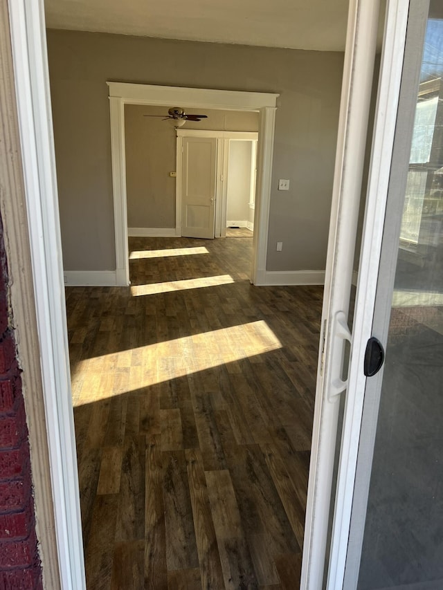 417 W 19th St, Covington, KY 41014 - hall with wood finished floors and baseboards