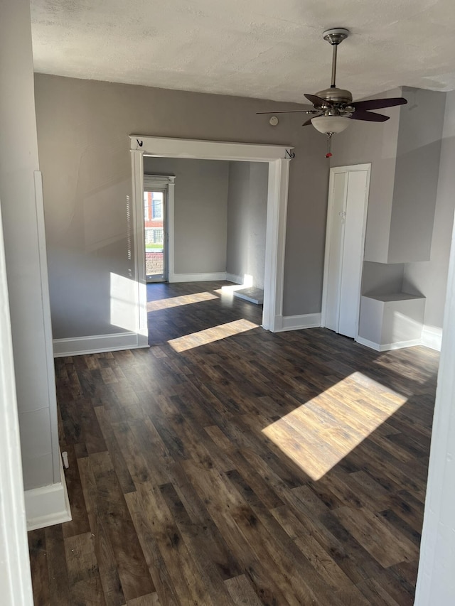 417 W 19th St, Covington, KY 41014 - spare room with ceiling fan, baseboards, wood finished floors, and a textured ceiling