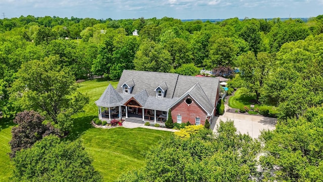 9015 Washington Trace Rd, California, KY 41007 - view from above of property featuring a heavily wooded area