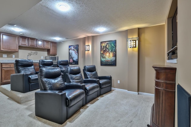 9015 Washington Trace Rd, California, KY 41007 - cinema room with light carpet and a textured ceiling