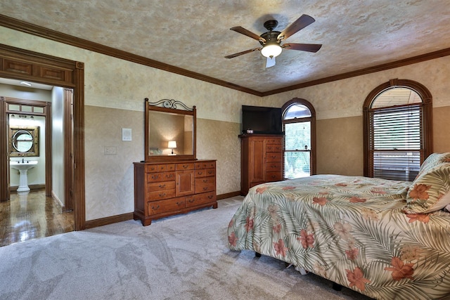 9015 Washington Trace Rd, California, KY 41007 - bedroom featuring carpet flooring, a textured wall, and a ceiling fan