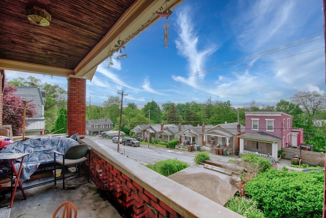 balcony with a residential view