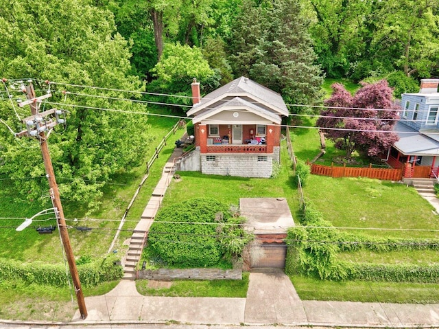 view from above of property