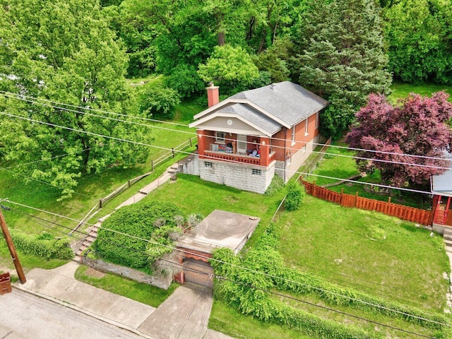 view from above of property