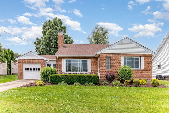 39 Buttermilk Pike, Fort Mitchell, KY 41017 - view of front of property featuring brick siding, a chimney, driveway, a garage, and a shingled roof