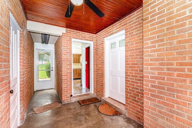 39 Buttermilk Pike, Fort Mitchell, KY 41017 - doorway to property with ceiling fan and brick siding
