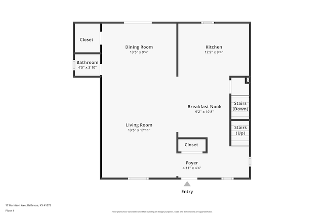 17 Harrison Ave, Bellevue, KY 41073 - room layout