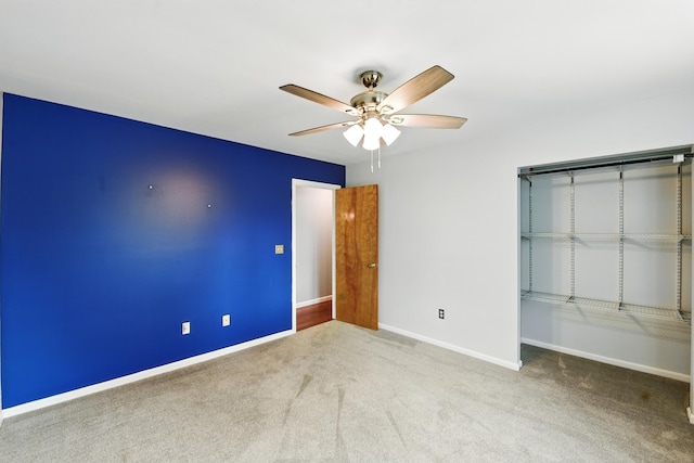 17 Harrison Ave, Bellevue, KY 41073 - unfurnished bedroom with carpet, baseboards, ceiling fan, and a closet