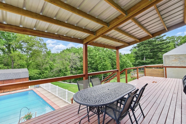 17 Harrison Ave, Bellevue, KY 41073 - deck featuring outdoor dining space and an outdoor pool