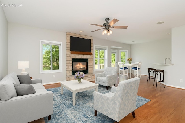1169 Appomattox Dr, Florence, KY 41042 - living room with healthy amount of natural light, wood finished floors, and ceiling fan