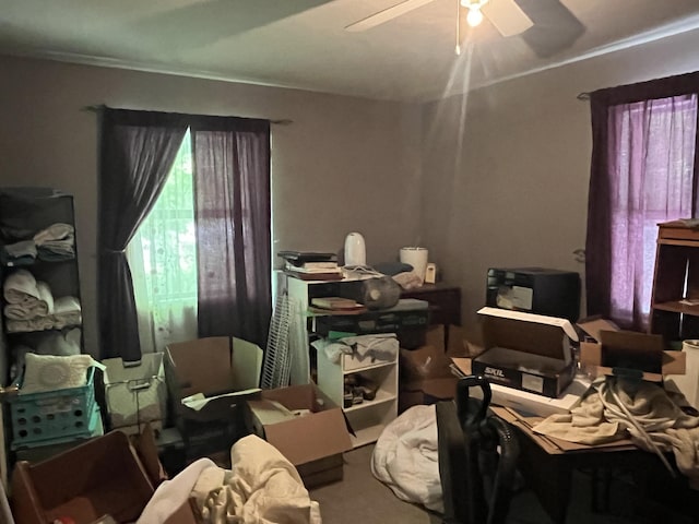 247 Hideaway, Owenton, KY 40359 - miscellaneous room featuring ceiling fan and ornamental molding