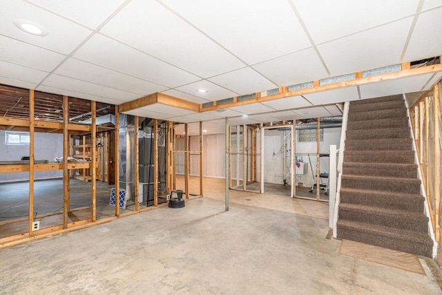 2534 Buttermilk Pike, Fort Mitchell, KY 41017 - unfinished basement with stairway, a drop ceiling, and recessed lighting