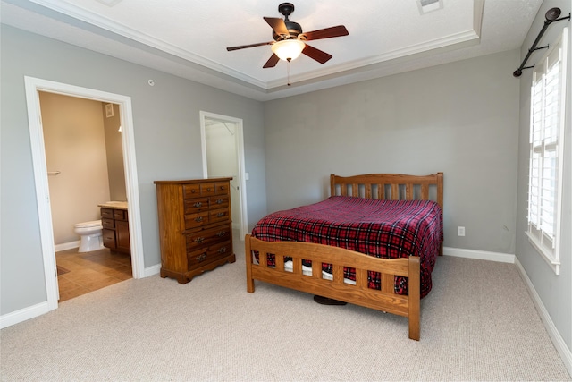 567 Riverpointe Dr Unit 11, Dayton, KY 41074 - bedroom featuring carpet flooring, a raised ceiling, multiple windows, and ensuite bathroom