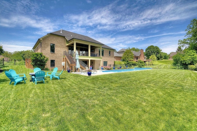 3257 Ivy Ridge Dr, Taylor Mill, KY 41015 - back of house featuring stairs and brick siding