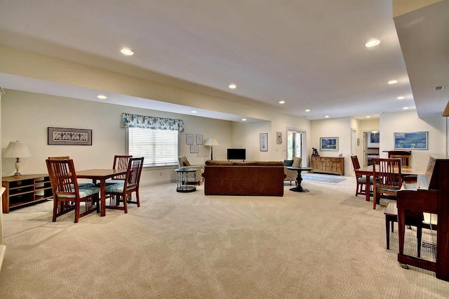 3257 Ivy Ridge Dr, Taylor Mill, KY 41015 - living area with light colored carpet, recessed lighting, and baseboards
