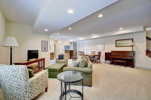 3257 Ivy Ridge Dr, Taylor Mill, KY 41015 - living room with baseboards, light colored carpet, and recessed lighting