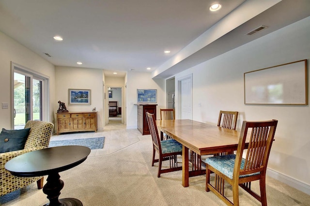 3257 Ivy Ridge Dr, Taylor Mill, KY 41015 - dining space featuring light colored carpet, recessed lighting, and baseboards
