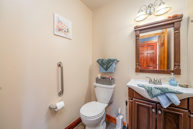 8 Whispering Woods Ln, Alexandria, KY 41001 - half bathroom featuring toilet, vanity, and baseboards