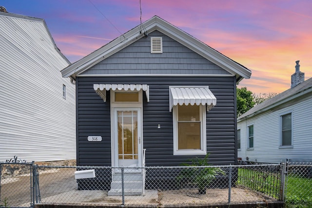 view of shotgun-style home