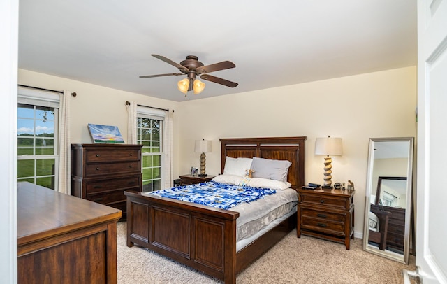 14492 Stephenson Rd, Morning View, KY 41063 - bedroom with light carpet, ceiling fan, and baseboards