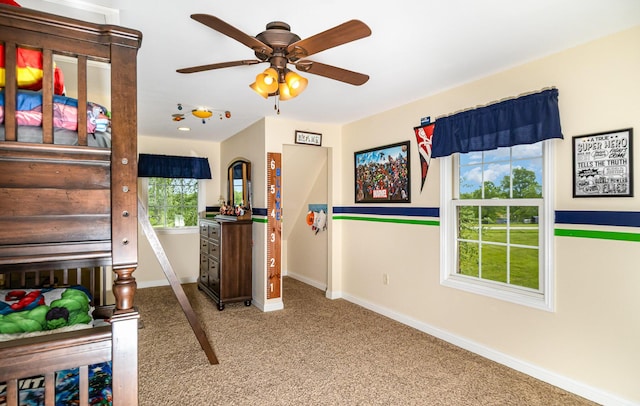 14492 Stephenson Rd, Morning View, KY 41063 - interior space with carpet floors, a ceiling fan, and baseboards