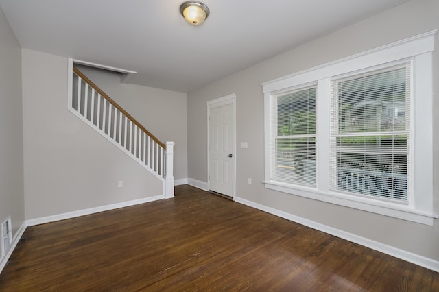 2789 Madison Ave, Covington, KY 41015 - entryway with hardwood / wood-style floors, stairway, and baseboards