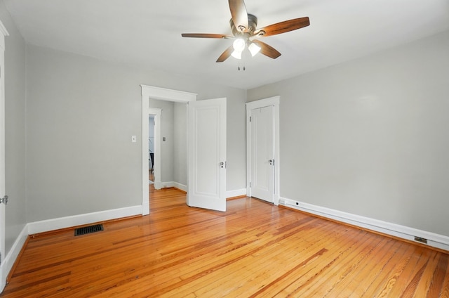 1126 Audubon Rd, Park Hills, KY 41011 - unfurnished bedroom featuring baseboards, light wood-type flooring, and ceiling fan