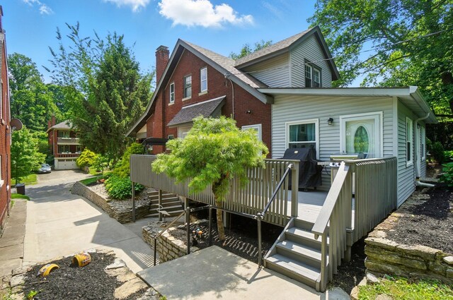 1126 Audubon Rd, Park Hills, KY 41011 - view of front of house with a wooden deck and stairs