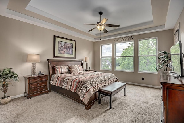 1514 Twinridge Way, Independence, KY 41051 - bedroom featuring a raised ceiling, light carpet, baseboards, and a ceiling fan
