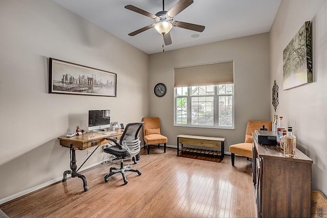 1514 Twinridge Way, Independence, KY 41051 - office space with wood-type flooring, ceiling fan, and baseboards