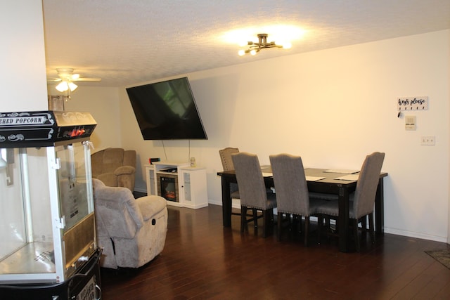 515 Telescope Vw Unit 103, Wilder, KY 41076 - dining room featuring hardwood / wood-style floors, a ceiling fan, baseboards, and a textured ceiling