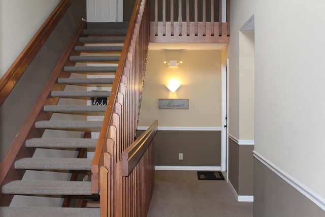 515 Telescope Vw Unit 103, Wilder, KY 41076 - staircase with baseboards and carpet flooring